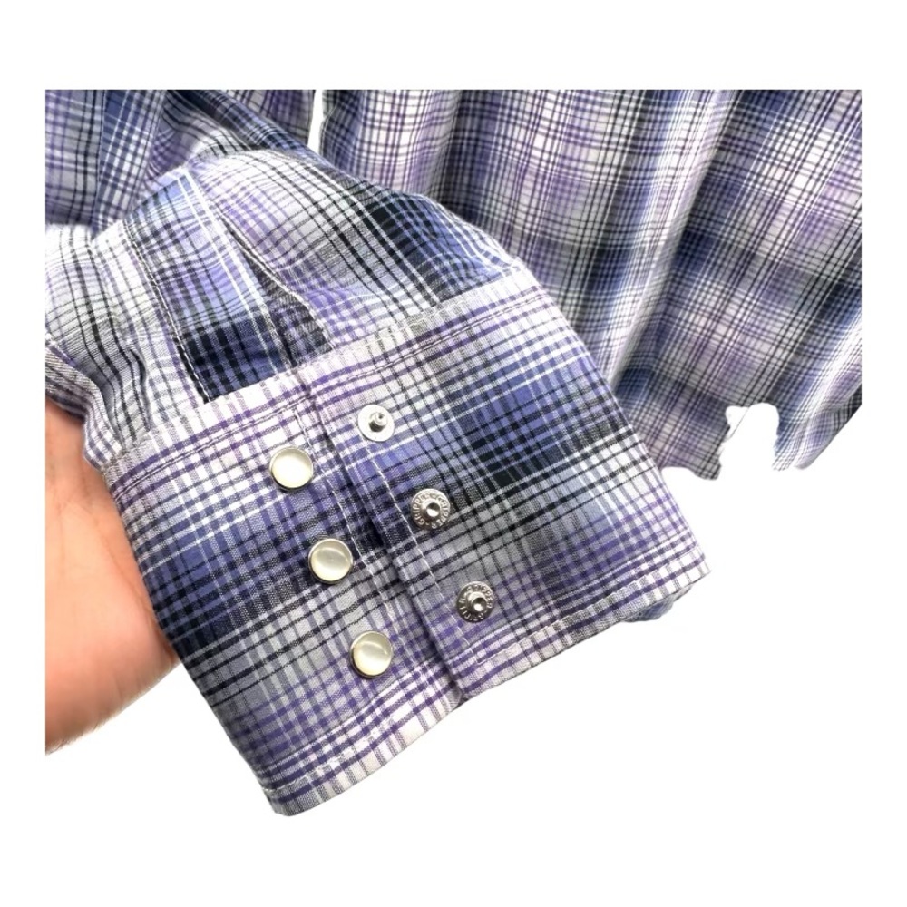Wrangler | Men’s M Medium Plaid Pearl Snap Long Sleeve Shirt Western Rodeo - Picture 5 of 11